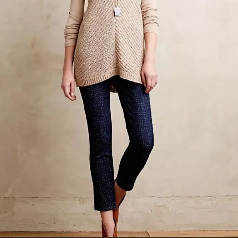 AG Adriano Goldschmied The Stevie Ankle Jeans Women’s 31 Slim Straight Dot Print